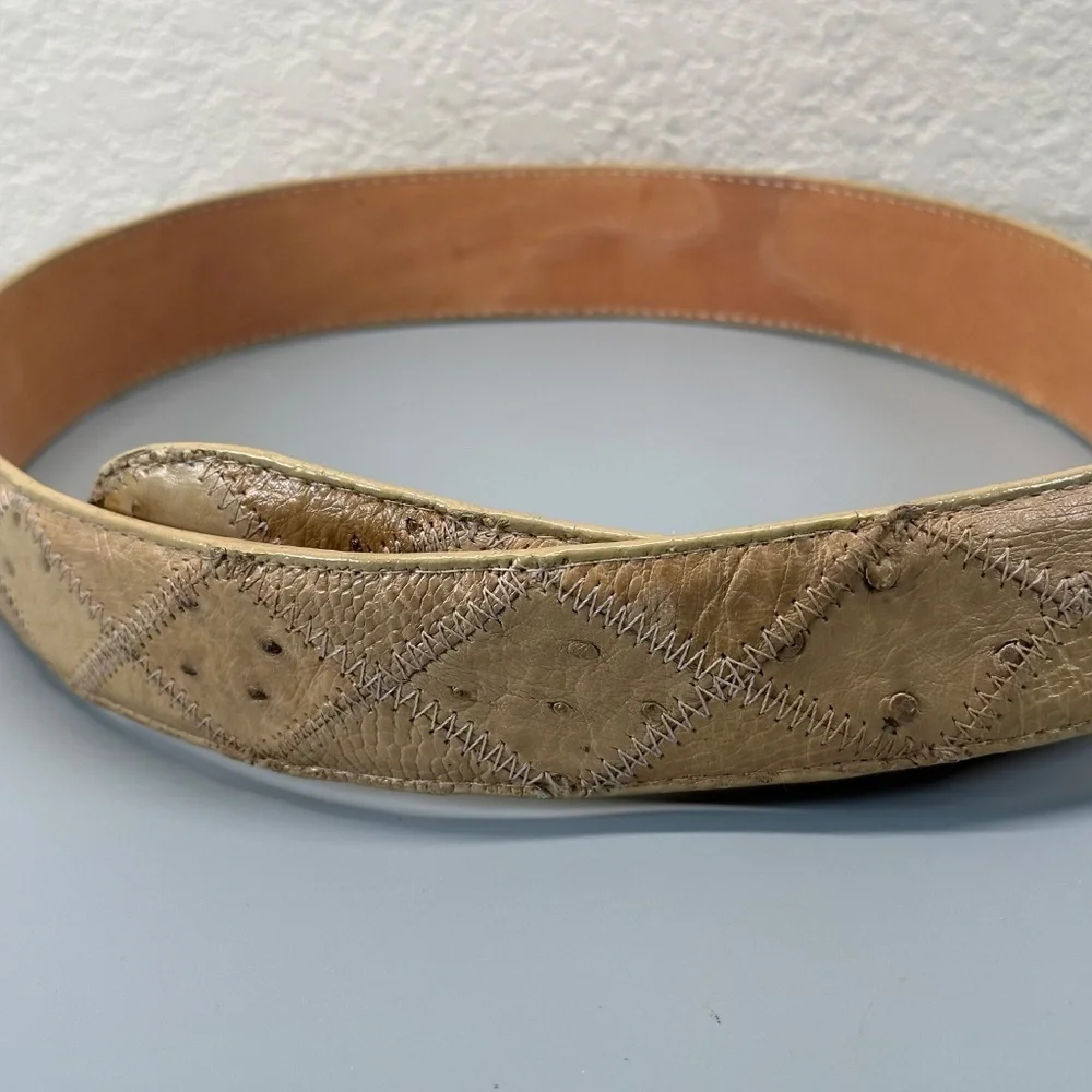 Genuine Full-quill Ostrich leather Wester-style Belt Women's  US 10 NWOT Rodeo
